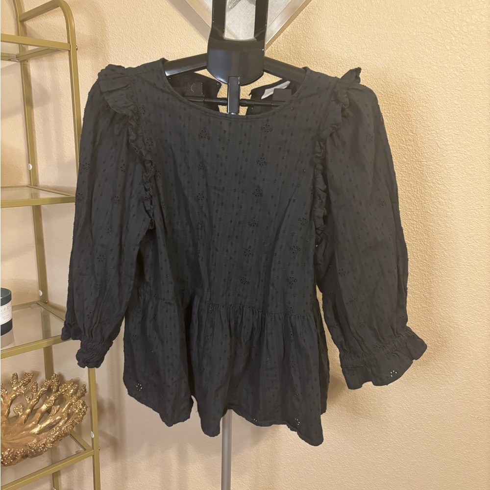 Universal Thread Cottagecore Peasant Blouse Black
